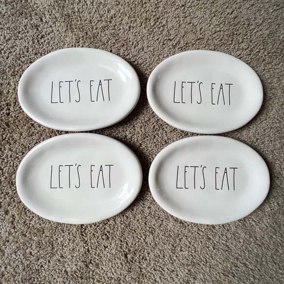 Rae Dunn Let’s Eat Appetizer Plates - Picture 1 of 5
